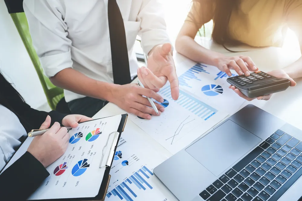 Sales and marketing team in action